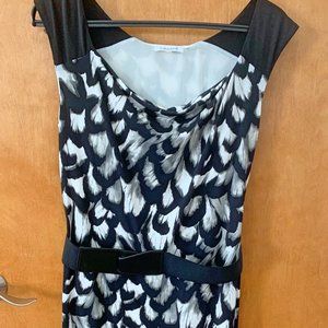 Calvin Klein Black and White Printed Dress